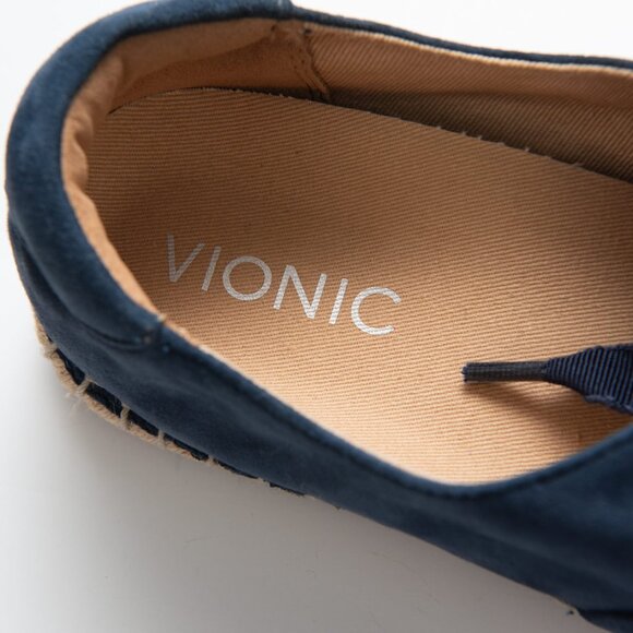 Vionic Coast Sandy Shoes Lace Up Espadrilles Summer Comfortable Suede Blue 8 - Picture 6 of 8